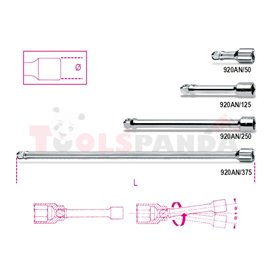 920 AN/375 - Удължение на 1/2" L375мм с обла глава