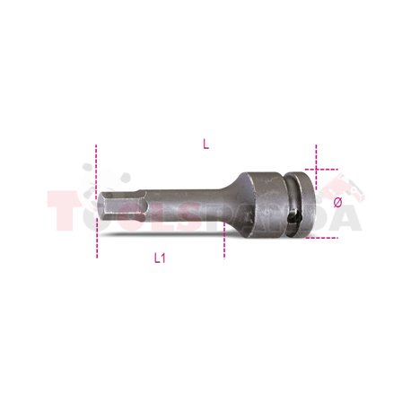 720 ME17 - Вложка ударна с накрайник шестограм на 1/2" монолитна