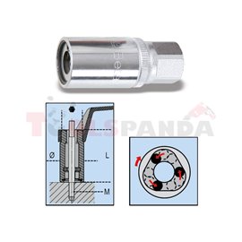 1433 10 - Шпилковадач/вложка ролков ексцентричен на 1/2" и допълнителен захватен шестостен на 22мм