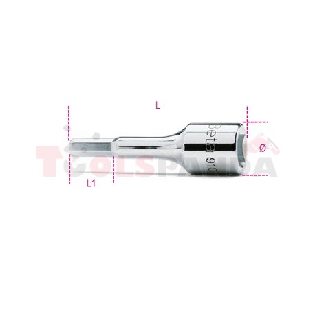 910 ME12 - Вложка с накрайник шестограм на 3/8" удължена монолитна