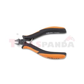 1182 BM - Клещи резачки диагонални къси прави с Bi-material дръжки и отваряща пружина за кабели медни 1,3мм