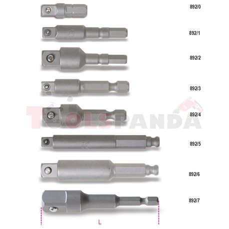 892 /7 - Адаптор квадрат 1/2" с опашка шестостен 1/4" L75мм