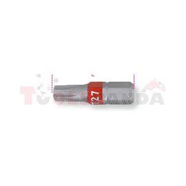 860 TX27 - Бит TORX на 1/4" L25мм с червена маркировка
