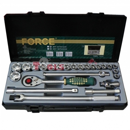 Гедоре 1/2" шестостен (5/16" 1¼") 24 части | FORCE Tools