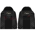 Seat covers Elegance (black, material eco-leather, velours, series ELEGANCE) IVECO STRALIS 01.13-