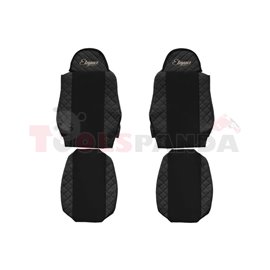 Seat covers Elegance (black, material eco-leather, velours, series ELEGANCE) MAN TGA, TGL, TGM 04.00-