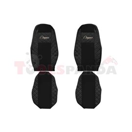 Seat covers Elegance (black, material eco-leather, velours, series ELEGANCE) VOLVO FH 16 II 03.14-