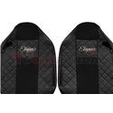 Seat covers Elegance (black, material eco-leather, velours, series ELEGANCE, integrated driver's headrest, integrated passenger'