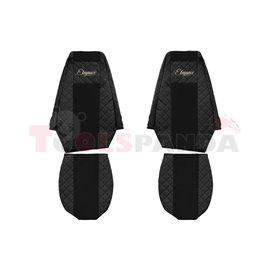 Seat covers Elegance (black, material eco-leather, velours, series ELEGANCE) RVI MAGNUM 10.04-