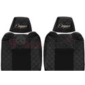 Seat covers Elegance (black, material eco-leather, velours, series ELEGANCE, adjustable driver's headrest, adjustable passenger'