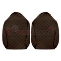 Seat covers Elegance (brown, material eco-leather, velours, series ELEGANCE, integrated driver's headrest, integrated passenger'