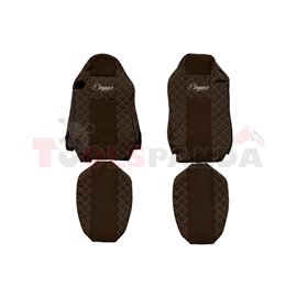 Seat covers Elegance (brown, material eco-leather, velours, series ELEGANCE, driver’s seat - ISRI) MAN TGX 09.07-