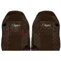 Seat covers Elegance (brown, material eco-leather, velours, series ELEGANCE, standard driver’s seat - not ISRI) MAN TGX 09.07-