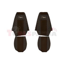 Seat covers Elegance (brown, material eco-leather, velours, series ELEGANCE) RVI PREMIUM 2 10.05-