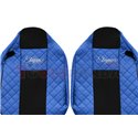 Seat covers Elegance (blue, material eco-leather, velours, series ELEGANCE, integrated driver's headrest, integrated passenger's