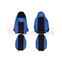 Seat covers Elegance (blue, material eco-leather, velours, series ELEGANCE, adjustable passenger's headrest, integrated driver's