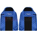 Seat covers Elegance (blue, material eco-leather, velours, series ELEGANCE) IVECO STRALIS 01.13-