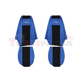 Seat covers Elegance (blue, material eco-leather, velours, series ELEGANCE) RVI PREMIUM 2 10.05-