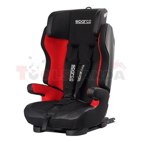 Car seat SK700 ECE R44/04 (9-36kg), Black/Red, perforated polyester/plastic/polyester, ISOFIX