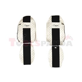 Seat covers Elegance (champagne, material eco-leather, velours, series ELEGANCE) MERCEDES ACTROS MP2 / MP3 06.08-
