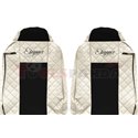 Seat covers Elegance (champagne, material eco-leather, velours, series ELEGANCE) IVECO STRALIS 01.13-