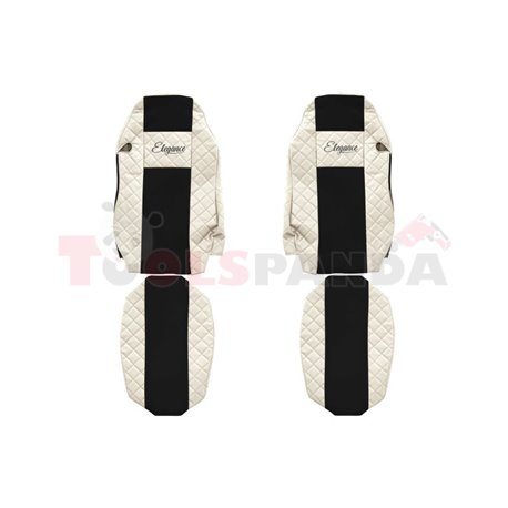 Seat covers Elegance (champagne, material eco-leather, velours, series ELEGANCE, standard driver’s seat - not ISRI) MAN TGX 09.0