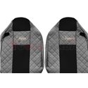 Seat covers Elegance (grey, material eco-leather, velours, series ELEGANCE, integrated driver's headrest, integrated passenger's