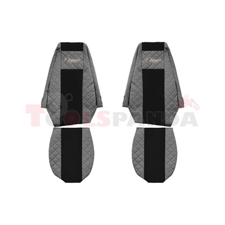 Seat covers Elegance (grey, material eco-leather, velours, series ELEGANCE) RVI PREMIUM 2 10.05-