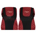 Seat covers Elegance (red, material eco-leather, velours, series ELEGANCE, EURO 6) DAF XF 105, XF 106 10.12-