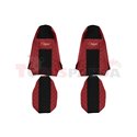 Seat covers Elegance (red, material eco-leather, velours, series ELEGANCE, integrated driver's headrest, integrated passenger's 