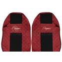 Seat covers Elegance (red, material eco-leather, velours, series ELEGANCE) MERCEDES ACTROS MP2 / MP3 10.02-