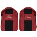Seat covers Elegance (red, material eco-leather, velours, series ELEGANCE, standard seats) MERCEDES ACTROS MP4 / MP5 07.11-