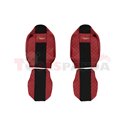 Seat covers Elegance (red, material eco-leather, velours, series ELEGANCE, integrated driver's headrest, integrated passenger's 