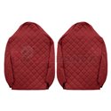 Seat covers Elegance (red, material eco-leather, velours, series ELEGANCE, integrated driver's headrest, integrated passenger's 