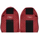 Seat covers Elegance (red, material eco-leather, velours, series ELEGANCE) MERCEDES ACTROS MP2 / MP3 06.08-