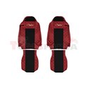 Seat covers Elegance (red, material eco-leather, velours, series ELEGANCE) IVECO STRALIS 01.13-