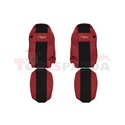 Seat covers Elegance (red, material eco-leather, velours, series ELEGANCE, standard driver’s seat - not ISRI) MAN TGX 09.07-