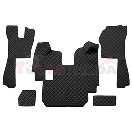 Floor mat F-CORE SCANIA, on the whole floor, ECO-LEATHER, quantity per set 5 szt. (material - eco-leather, colour - black/red, m