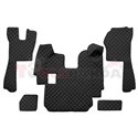 Floor mat F-CORE SCANIA, on the whole floor, ECO-LEATHER, quantity per set 5 szt. (material - eco-leather, colour - black/red, m