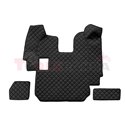 Floor mat F-CORE SCANIA, on the whole floor, ECO-LEATHER, quantity per set 5 szt. (material - eco-leather, colour - black/red, m