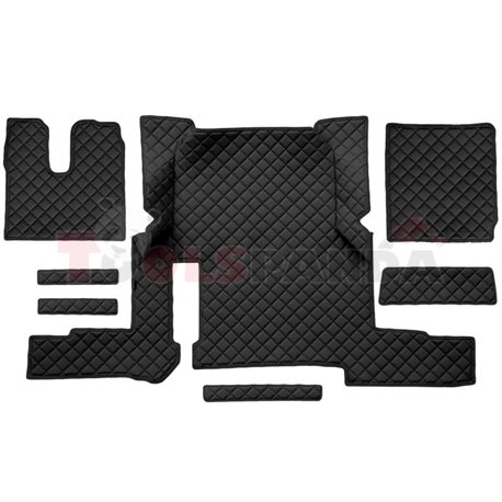 Floor mat F-CORE, on the whole floor, ECO-LEATHER, quantity per set 7 szt. (material - eco-leather, colour - black, automatic tr