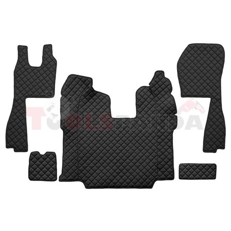 Floor mat F-CORE SCANIA, on the whole floor, ECO-LEATHER, quantity per set 5 szt. (material - eco-leather, colour - black, autom