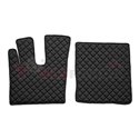 Floor mat F-CORE DAF, on the whole floor, ECO-LEATHER, quantity per set 3 szt. (material - eco-leather, colour - black/red, auto