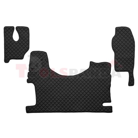 Floor mat F-CORE MERCEDES, on the whole floor, ECO-LEATHER, quantity per set 3 szt. (material - eco-leather, colour - black, Fix