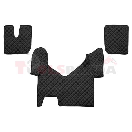 Floor mat F-CORE IVECO, on the whole floor, ECO-LEATHER, quantity per set 3 szt. (material - eco-leather, colour - black, automa