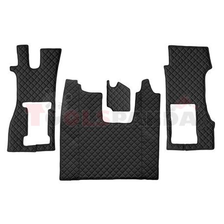 Floor mat F-CORE SCANIA, on the whole floor, ECO-LEATHER, quantity per set 3 szt. (material - eco-leather, colour - black, pneum