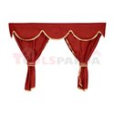 Driver’s cab curtains (wide cab, suede) CLASSIC, quantity per kit: 5pcs red, cab type: XXL MAN TGA, TGX 04.00-