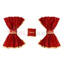 Driver’s cab curtains (wide cab, suede) CLASSIC, quantity per kit: 5pcs red, cab type: XXL MAN TGA, TGX 04.00-