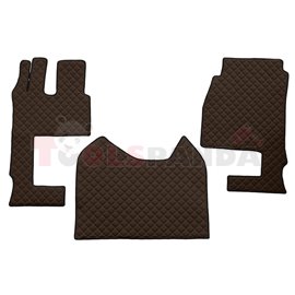 Floor mat F-CORE, on the whole floor, ECO-LEATHER, quantity per set 3 szt. (material - eco-leather, colour - brown, convertible 
