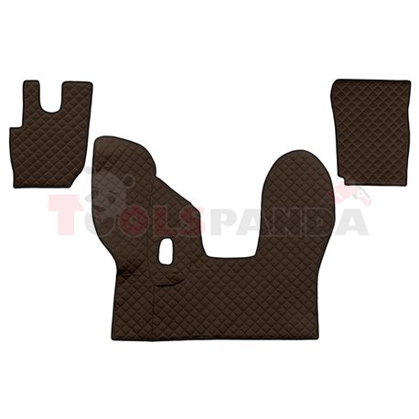 Floor mat F-CORE DAF, on the whole floor, ECO-LEATHER, quantity per set 3 szt. (material - eco-leather, colour - brown, manual t